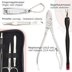 3 Swords Germany - brand quality 6 piece manicure pedicure grooming kit set fashion leather case light pink, Made in Germany