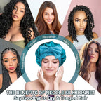 Silk Bonnet for Women 100% Mulberry Silk Sleep Cap 22 Momme Double Layer Hair Wrap for Curly Short Long Hair