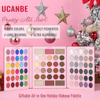 UCANBE Pretty All Set Eyeshadow Palette Pro 86 Colors Holiday Makeup Kit, Matte Shimmer Glitter Eye Shadows Highlighter Blush Contour All-in-One Make Up Pallet Christmas Valentines Gift Set