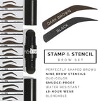 Brows by Bossy Dual-Color Eyebrow Stamp Stencil Kit with 9 Reusable Eyebrow Stencils for Professional Brow Stamping Shaping Kit and Instant Long Lasting Filling and Waterproof Tinting Definer