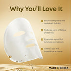 Clear Beauty 24K Gold & Collagen Face Mask – Firming & Moisturizing Sheet Masks For Radiant Glow & Smooth Texture – Dermatologist Tested, Anti-Aging, Korean Skin Care – Vegan Clean Beauty – 5 Count