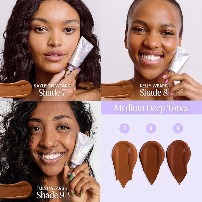 Naked Sundays BeautyScreen™ SPF 50 Peptide Foundation Tint – Tinted Sunscreen & Skincare Makeup with Zinc Oxide, Niacinamide – Lightweight Natural Coverage, 7 Tan Toffee, 1.01 oz