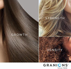 Granions Hair Supplements for Hair Growth Powder - Strength, Thickness, Density, Loss Support for Women and Men - Collagen Peptides, Biotin 10,000, Keratin, Aminos, B Vitamins, Zinc, Selenium - 10.5oz