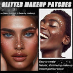 20 Pcs Face Makeup Patches, Glitter Freckles Face Tattoo for Teenagers & Young Women, Sparkle Freckles Makeup Patches, Waterproof Face Glitter Freckles for Christmas (Silver)