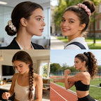 Hair Scrunchies Silk Satin, 8 Pcs Hair Ties for Women, No-slip Hair Accessories, Girls Elastic Hair Bands Set, Hair Scrunchy for Thin & Thick Hair, Ponytail Holder for Straight & Curly Hair