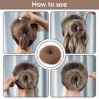 TsMADDTs Dount Bun Maker, 3PCS Light Brown Hair Bun Maker with 20PCS Bobby Pins for Ballet, Dance