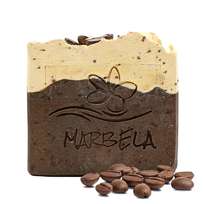 Marbela Cosmetics Cozy Cappuccino Handmade Soap Bar - Made in USA, Vegan Friendly, Palm Oil Free, Natural Bar Soap - Gentle Face & Body Soap for Daily Skin Care, Moisturizing & Nourishing - 3.5 oz