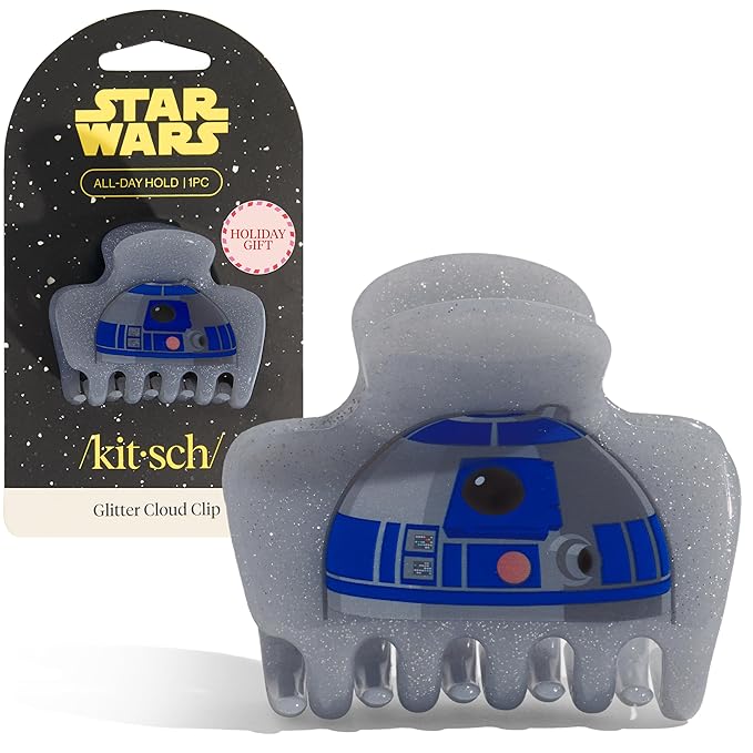 Kitsch x Star Wars R2-D2 Glitter Medium Hair Clip for Women – Whimsical Galaxy-Inspired Claw Clip | Recycled Plastic, Strong Secure Grip, | Ideal Gifts for Women, Hair Accessories for Girls