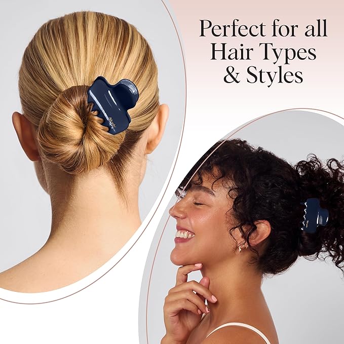 Kitsch Medium Hair Clips for Women – Strong Hold Claw Clips for Thick or Thin Hair – Recycled Plastic, Non-Slip, Durable | Ideal Gifts for Women – Blue Orchid – 1pc