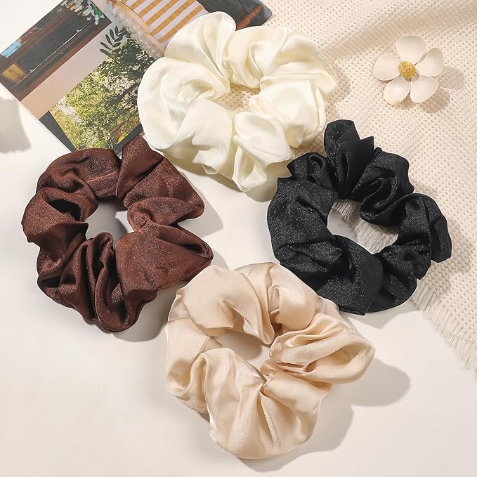 Hair Scrunchies for Women - Hair Ties No Damage Both for Thick Hair or Thin Hair Curl Hair No Crease Scrunchies Ponytail Holder No Hurt Your Hair