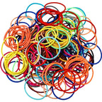 TecUnite 200 Pieces No Metal Hair Elastics Bulk Rubber Bands Hair Ties Ponytail Holders for Women(Multicolor)