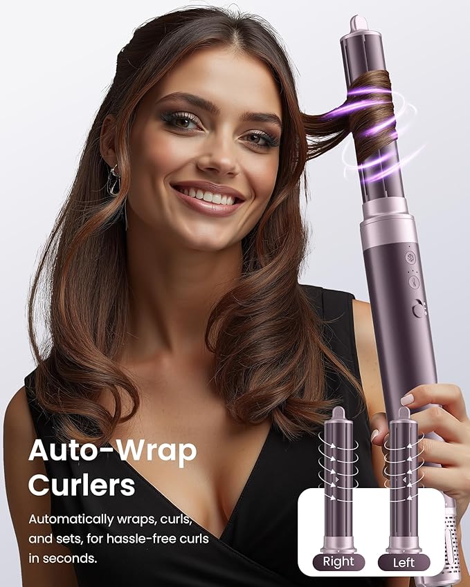 Dual Voltage Hair Dryer Brush for Travel – 5 in 1 Air Styler with High-Speed Blow Dryer, Anti-Frizz, Compact Design with Travel Bag, Ideal for Europe & Worldwide Use (100V–240V) Gift for Women