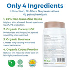 Tinted Zinc Oxide Sport Sunscreen Stick SPF 30, 3.7oz by Waxhead - 25% Non-Nano Zinc Oxide, 4 Food-Grade Ingredients, Sweat & Water Performance, Reef-Safe Mineral Face Stick for Kids & Sensitive Skin