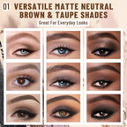 2PCS 6 Colors Mini Eyeshadow Palette Makeup with Brush Set Neutral Nude Eye Shadow Brown & Olive-colored Matte Shimmer Make Up Pallet with Mirror Highly Pigmented Travel Size Gift Kit