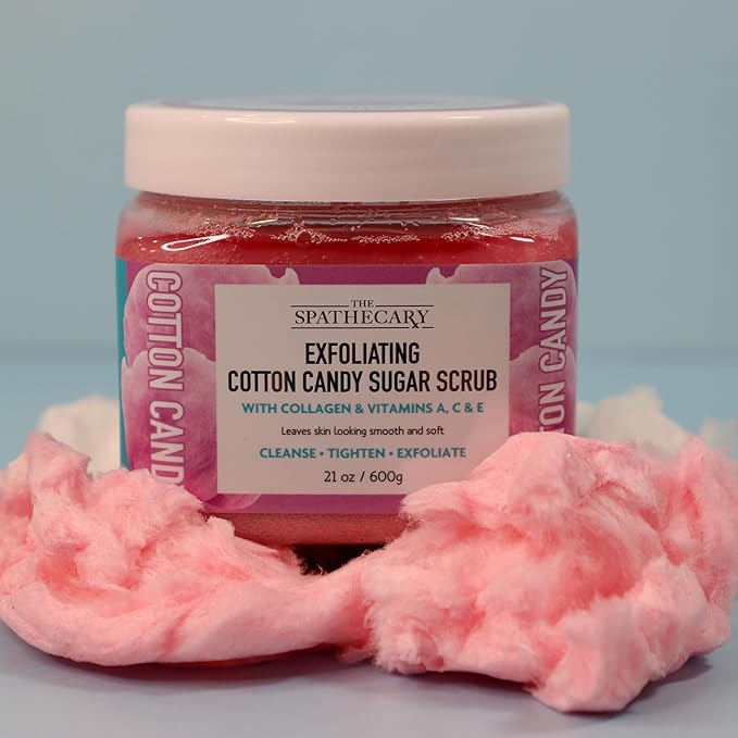 Body Scrub, Exfoliating-Nourishing-Refreshing-Smoothing Body Care 21 oz. (21 oz, Cotton Candy)