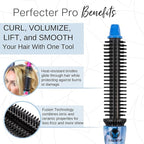 CALISTA Perfecter Pro Heated Round Brush | Lift, Volumize, and Style with No Heat Damage for Healthier-Looking Hair | 4 Sizes for Most Hair Types | Dual Voltage & Adjustable Temp (0.5, Rose Gold)