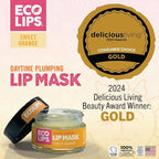 Eco Lips Plumping Daytime Lip Mask with Hyaluronic Acid and Upcycled Cloudberry Oil, 2-pack by Eco Lips 100% Natural. Made in USA