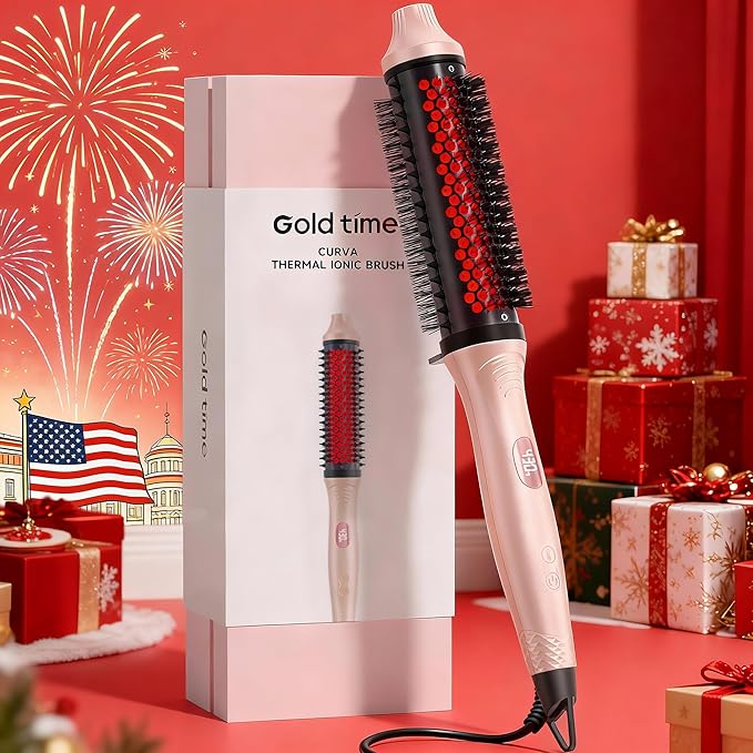Infrared Thermal Brush, 2026 Upgrated Negative Ion Thermal Round Brush for Women Girls Hair Care, Larger Barrel for Faster Blowout, 6-Temp, Dual Voltage, No Damage, LED Display, 1.7 Inch Salon Styler
