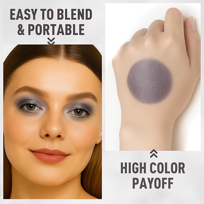 FV Cream Shimmer Eyeshadow Stick，Long Lasting & Waterproof, Multi-Use & High Pigment Eyeshadow Makeup Stick, Smoky Grey Shimmer