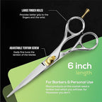 Suvorna 6" Hair Scissors Professional - Hair Shears for Women & Men - Extremely Sharp Hair Cutting Scissors to Cut Hair - Right Hand Barber Shears for Hair Cutting for Hairdressers and Professionals