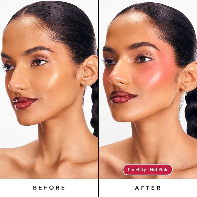 Sacheu Cheek STAY-N Liquid Blush for Cheeks — High Pigment, Buildable, Lightweight Cream Blush for Dewy & Radiant Flushed Cheeks — Long-lasting & Cruelty Free, I'm Flirty