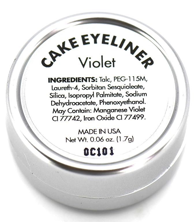 Matte Violet Eggplant Satin Lavender Deep Purple Cake Eyeliner & Pressed Eyeshadow, Water Activated Powder; Gluten & Cruelty Free