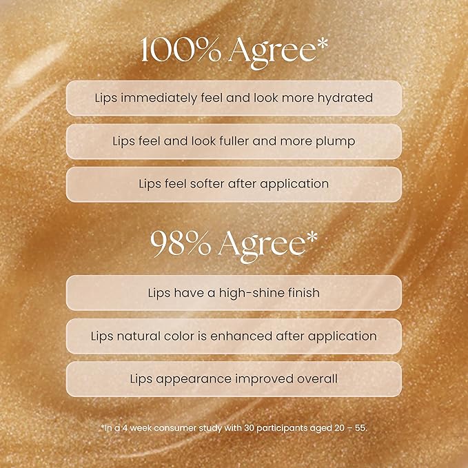 Prakti KhushiKiss Nourishing Lip Oil in Sparkling Chai, Hydrates & Plumps Lips, High-Shine Finish, with Hyaluronic Acid & Peptides, 0.17 oz