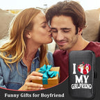 COSHAYSOO Christmas Stocking Stuffers Small Useful Funny Gifts for Boyfriend from Girlfriend, 7 Pcs Travel Manicure Set with Black Case Nail Clipper Grooming Fingernail Care Kit I Love My Girlfriend