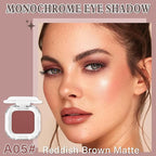 Red Brown Matte Single Eyeshadow Makeup Powder Palette，High Pigment Blendable Formula Eye Makeup for Women，Neutral Eye Shadow，sombras para ojos，Longwear Waterproof，Vegan & Cruelty-Free，Eyeshadow Gift