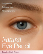 Mineral Fusion Eye Pencil (Dark Brown - Touch) - Eyeliner with Soothing Chamomile, Meadowfoam & Vitamin E - Smooth & Long Lasting, Hypoallergenic, Non-Irritating Eye Makeup