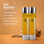 GK HAIR Oil For Curly hair- Organic Argan Oil for Dry, Damaged Hair - Frizz Control Serum Upto 72 hours - Best For repair, Shine & Smoothening Pack of 2 (3.4 Oz)