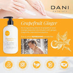 DANI Naturals Hand & Body Lotion - Grapefruit Ginger, Hydrating Lotion with Aloe Vera, Vitamin E & Shea Butter, Moisturizing for All Skin Types, Paraben-Free, 12 Oz