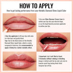 Oulac Orange Metallic Lipstick for Women, Lips & Eyeshadow 2 IN 1, Long Lasting Waterproof Lip Gloss, High Impact Lip Color, Oil-Based Formula, Vegan, MD03