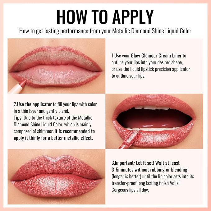 Oulac Pink Nude Metallic Shine Lipstick for Women, Dual Use for Lips & Eyeshadow, Long Lasting Lip Gloss, Metallic Matte High Impact Lip Color No Transfer Vegan Formula, 4.5ml, MD01