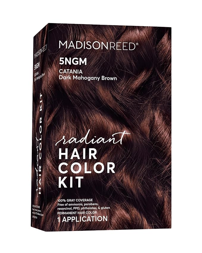 Madison Reed Radiant Hair Color Kit - 5NGM Dark Cinnamon Brown with Gold Mahogany Tones (Catania Brown), Dimensional Gray Hair Blending Permanent Hair Dye, PPD-Free & Ammonia-Free, 1 Pack