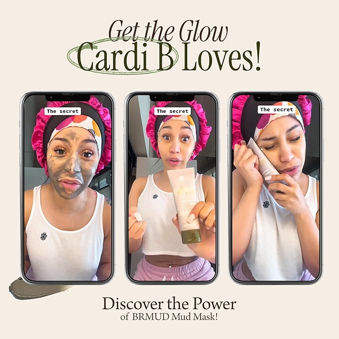 BRMUD Relief Mud Mask | Cardi B Mud Mask - Body Mud Hydrating & Moisturizing Deep Pore Cleanser Face & Body Mask w/ 91.8% Nature-Derived Ingredients - K Beauty Body Mud (3.72 fl oz)