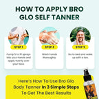 Bro Glo Self Tanner for The Boys - Quick Application Foam Mousse - Easy Sunless Tan For Your Face - Oil Free Water Based for Faster Skin Drying