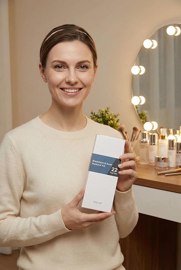 22 Pcs Pimple Popper Tool, Blackhead Remover Acne and Zit Comedone Extractor Kit