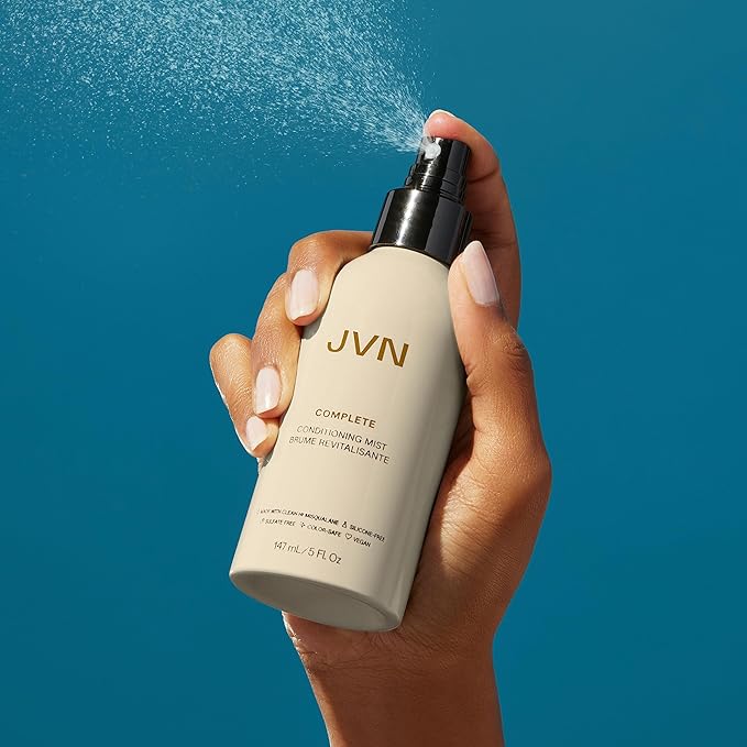 JVN Complete Leave-In Conditioning Mist, 2 Fl Oz, Travel Size, Frizz Fighting Moisture Multiplier, Detangler, UV and Heat Protection Spray, Hair Care for Women and Men, Silicone Free