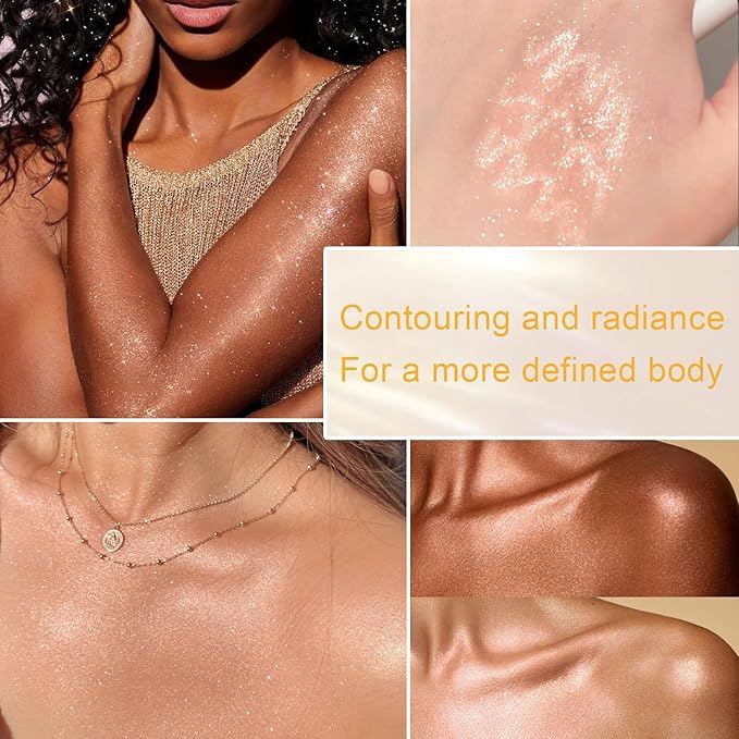 Body Glow Oil, SPF 45 PA+++, Sunscreen Body Oil with Rose Gold Mica, Moisturizing Coconut with Vitamin E, Glow Moisturizer, Lightweight, Water Resistant, 3.72 fl oz,ROSE