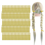 MEEDEE Gold Elastic Hair Ties Pack - 100 No Crease Soft Ribbon Knotted Pony Tails for Women, No Damage, Ouchless for Yoga and Bracelets