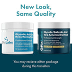 QRxLabs Glycolic/Salicylic Acid 10/2 Acne Control Pads with 10% Ultra Pure Glycolic + 2% Salicylic Acid, Allantoin, Vitamins B5, C & E, Calendula Green Tea - Most Effective Treatment Clear Skin - 2PK