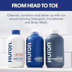 Huron Shower Kit - Shampoo, Conditioner, & Body Wash For Men - Sandalwood + Black Pepper Scent - Hydrating & Nourishing Men's Shampoo & Conditioner