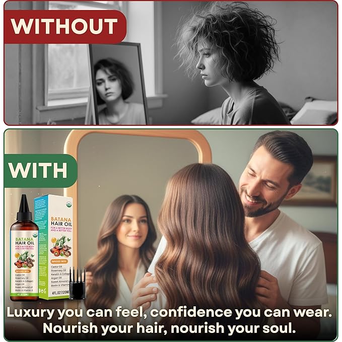 Organic100% Pure Batana Oil for Hair Growth Castor, Rosemary, pumpkin Blend Infused with Biotin, Keratin & Vitamin E Premium Scalp Treatment & Hair Growth Serum