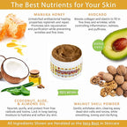 LILY SADO HONEY WALNUT Creamy Face Scrub - Best Exfoliating Facial Cleanser for Women & Men - Gently Exfoliates, Softens & Energizes Skin, Treats Acne, Reduces Pore Size - For All Skin Types - 4 oz