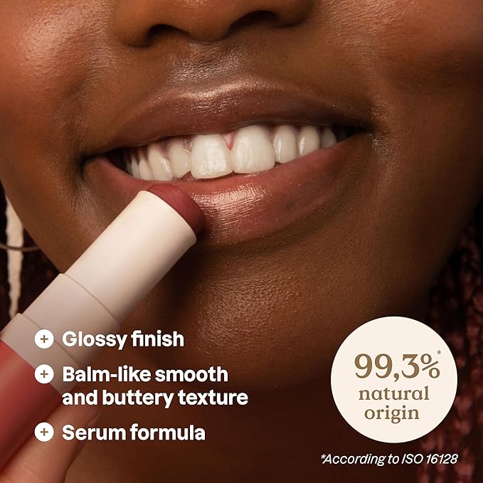 ATTITUDE Oceanly Sheer Lip Gloss Stick, EWG Verified, Titanium Dioxide-Free, Vegan Makeup & Beauty, Cruelty-Free, Plastic-Free, Happy Berry, 0.12 Ounces