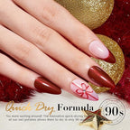 AZUREBEAUTY Red Burgundy Glitter Nail Polish, Quick Dry Ruby Christmas Natural Shine Nail Lacquer Salon-Quality for Women Girl Gifts