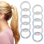 Hair Ties No Damage - 10PCS Ponytail Holders - Elastic Hair Ties for Thick Hair - Braided Hair Bands for Women Girls's Hair - Blue Sky