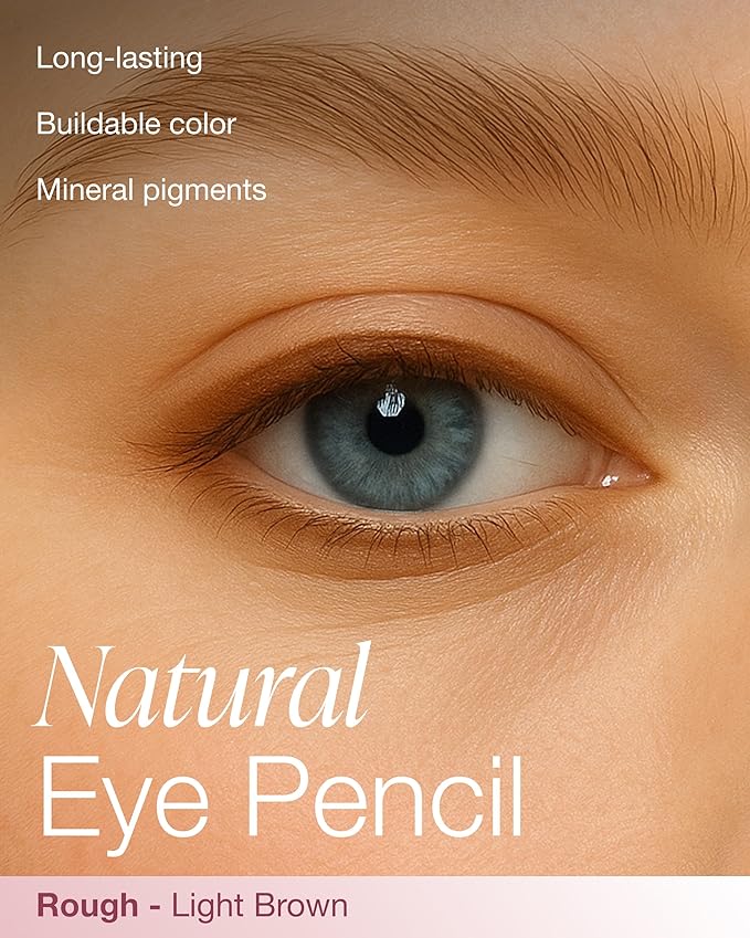 Mineral Fusion Eye Pencil (Light Brown - Rough) - Eyeliner with Soothing Chamomile, Meadowfoam & Vitamin E - Smooth & Long Lasting, Hypoallergenic, Non-Irritating Eye Makeup