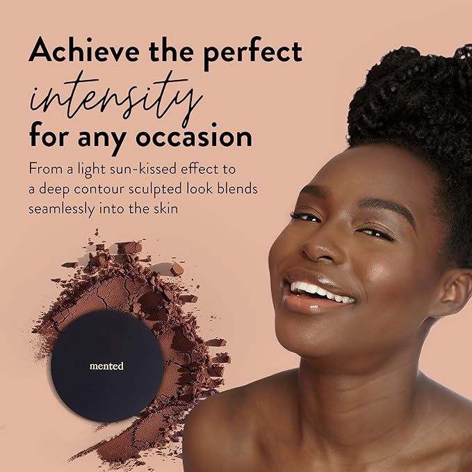 Mented Cosmetics Made in Italy, Cruelty Free Makeup, Vegan, Paraben Free, Shimmer Bronzer, Highlighter Bronzing Powder Palette for Face with Vitamin E + A, 0.35oz/10g, Beach Bum